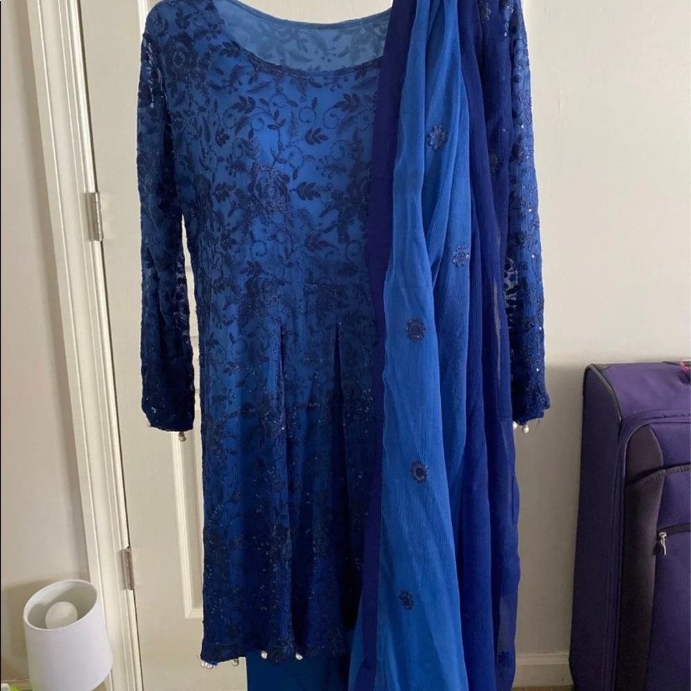 Navy Blue Pakistani Shalwar Kameez